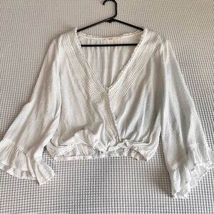 Mi ami White Wrap Cropped Top